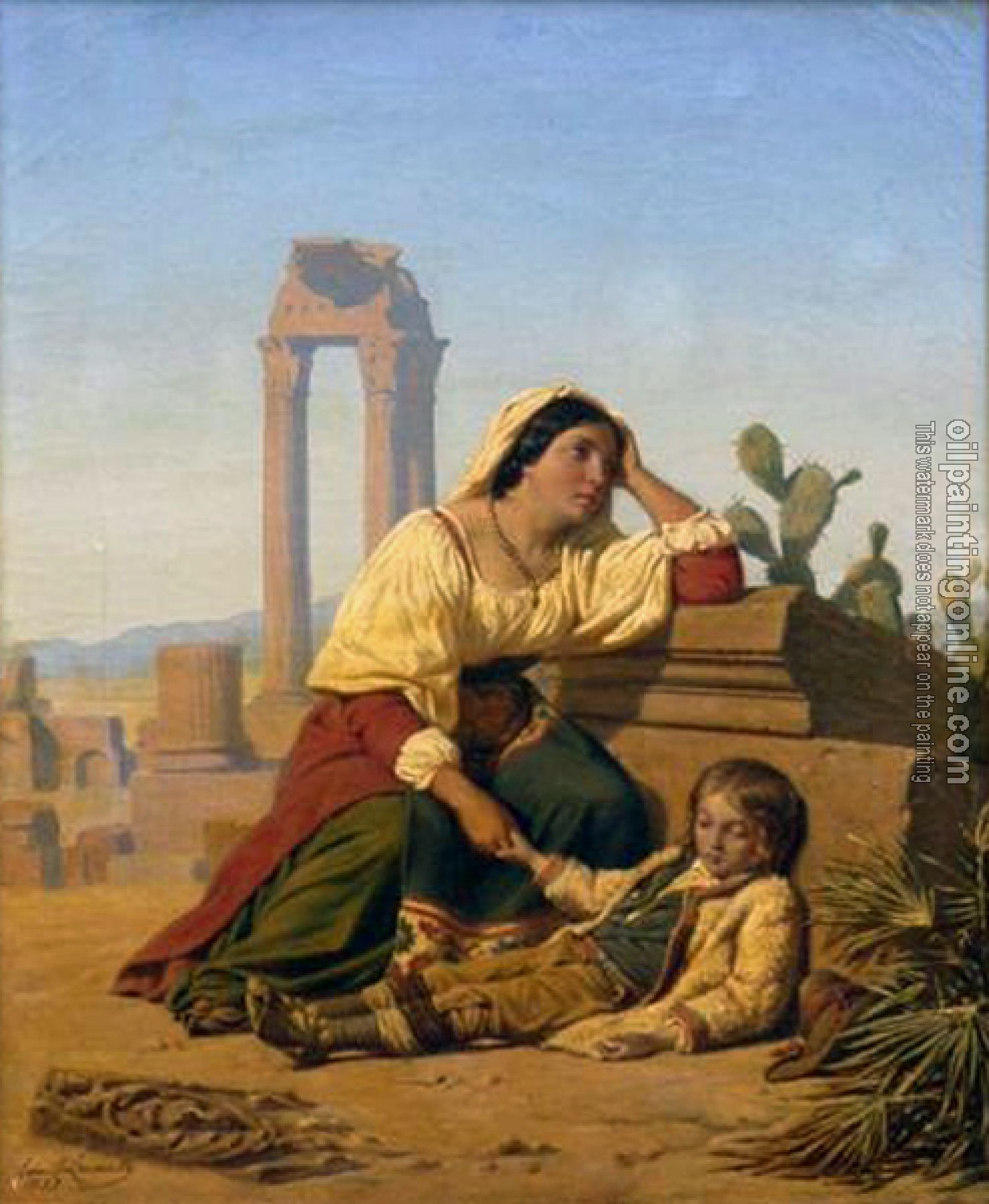 Charles Emile Hippolyte Lecomte Vernet - Grief